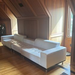 white leather couch