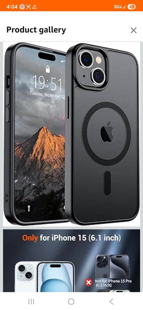 SUPFINE Magnetic for iPhone 15 Case (Compatible with MagSafe) (Military Grade Drop Protection) Translucent Matte Shockproof Phone Cover, Black