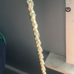 18k Gold Necklace With Real Diamonds With Certification No Bs 