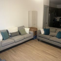 Two Gray Couches