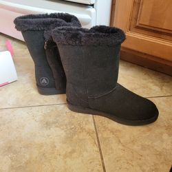 Womens Black Suede Boots Size 7 New In Box