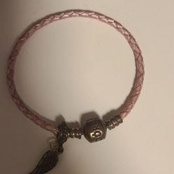 Leather Pink Pandora Bracelet 