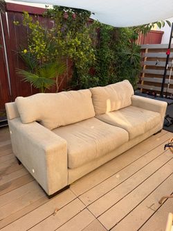 Beige Fabric 3-Seat Sofa