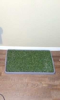 Dog Toilet training pad  grey tray with a green artificial turf grass patch