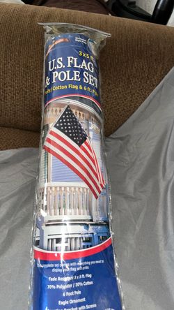 Annin Flagmakers American Flag And Flagpole Kit, 3 x 5 Feet $15