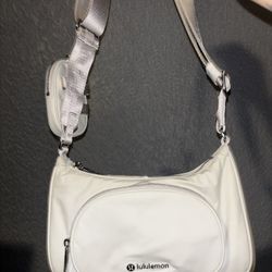 Lululemon White Crossbody Bag with Pouch