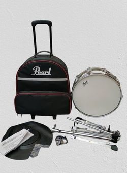 Pearl Steel Shell 14 x 5.5 Snare Drum Rolling Case Stand