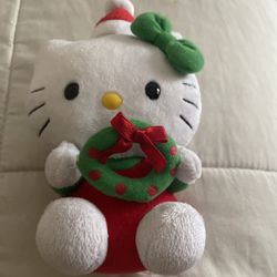 Used 2011 Edition VINTAGE XMAS TY HELLO KITTY WITH WREATH