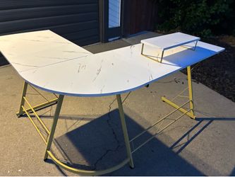 L-Shaped White Desk