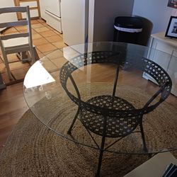 Glass Top Table 42" Brand New Still In Box.
