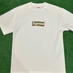 Supreme Leopard Shanghai Box logo T-shirt Tee Size large L white