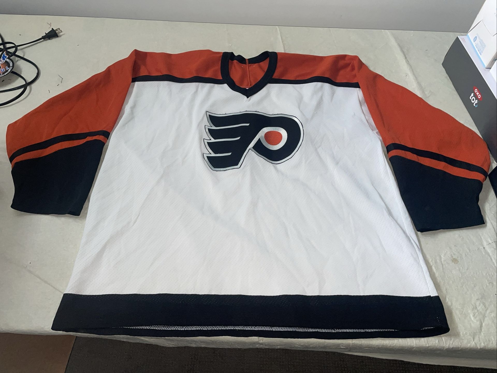 Philadelphia Flyers Ccm Jersey Mens Xl Clean Mic White Vintage 90s NHL Air Knit