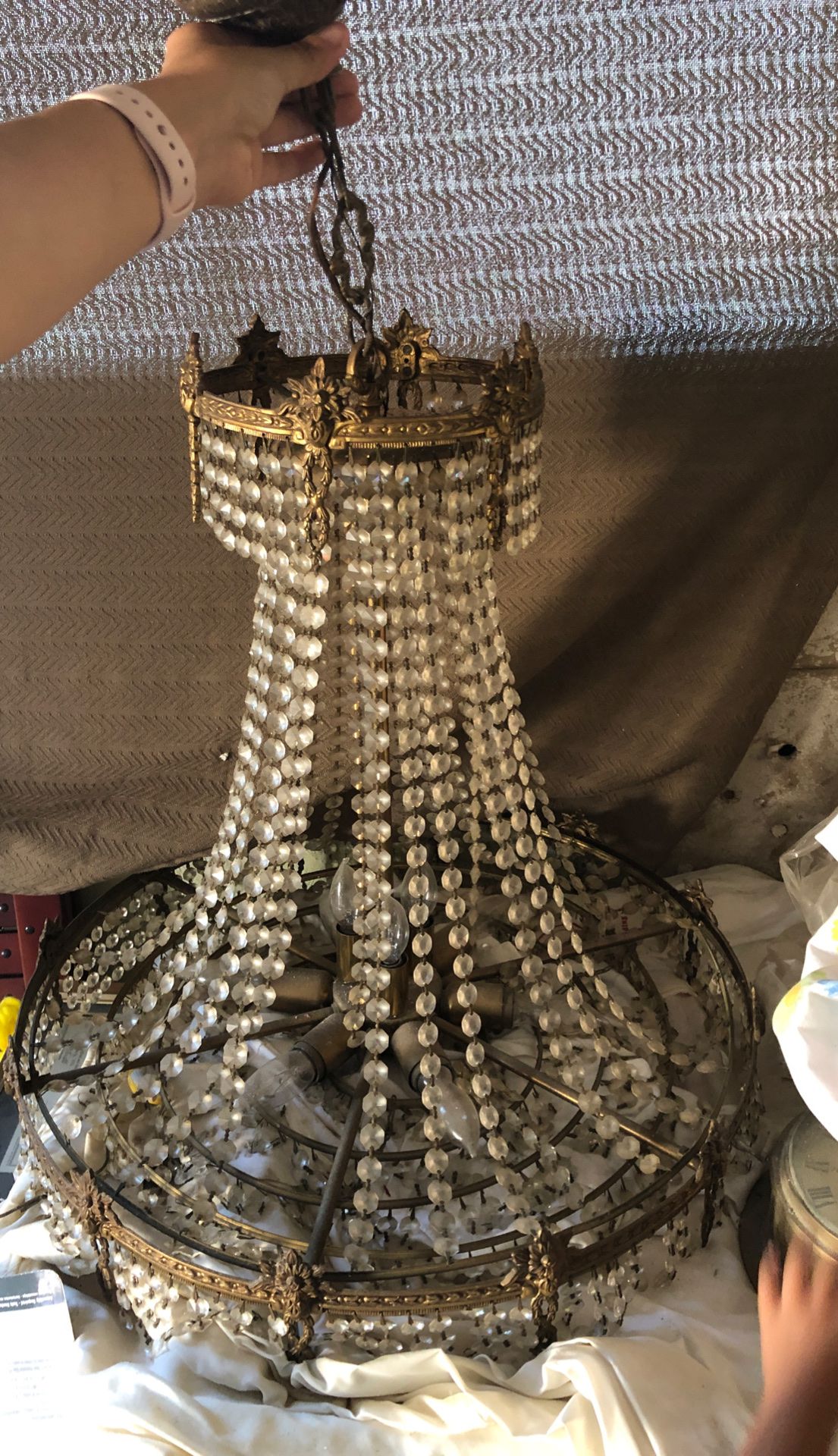 Antique crystal chandelier needs some love