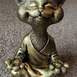 Meditation Cat Statue