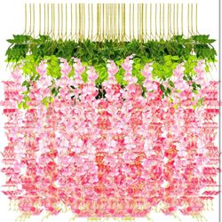 Wisteria Hanging Flowers Wisteria Faux Flowers Garland Silk Vine