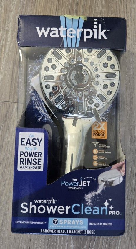Waterpik High Pressure Hand Held Large 4" Shower Head 7 Setting Chrome