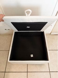 Modern Storage Ottoman – Upholstered Footrest w/ Hidden Compartment