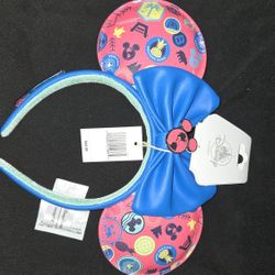 Disney Parks Vacation Club DVC Minnie Ears Headband Loungefly Pink Blue NEW!