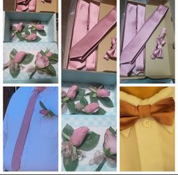 Dusty Rose ties and boutonnieres