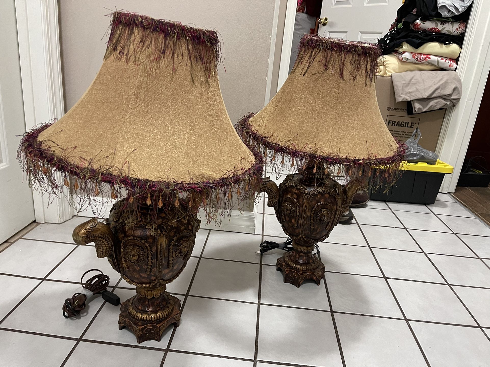 Pair Of Rare Vintage Table Lamp Decoration Home Decor Lights 