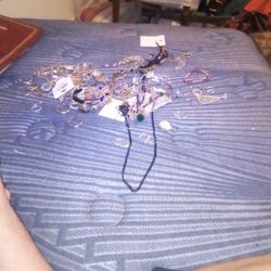 Costume Jewelry misc Earrings, Watch And Chains