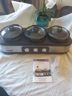 Bella Triple Slow Cooker,Buffet and Serve,slow Cooker