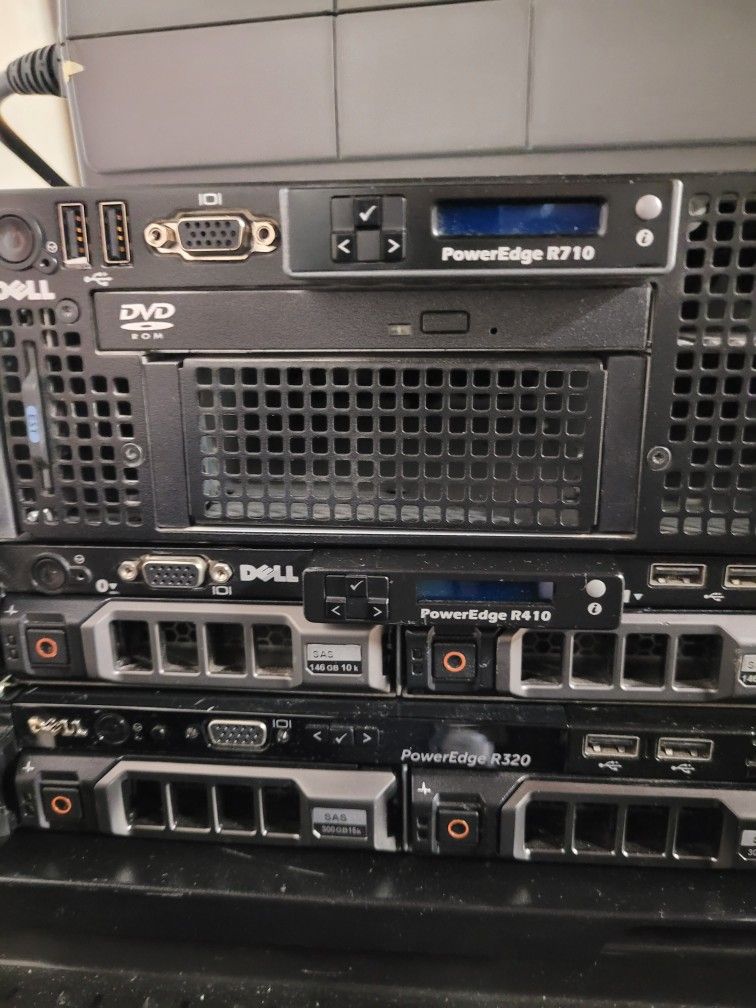 Dell Poweredge Servers, Tower Servers, Racks, Cabinets Etc.  APC Power Back Up.