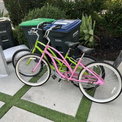Electra beach Cruiser Bicycles - Lime Green And Hot Pink 