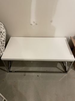 WHITE & SILVER TABLE 44inches 