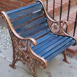 Custom Iron and Oak Chair