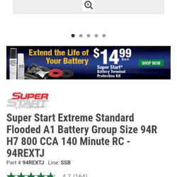 SUPER START EXTREME STANDAR BRAND NEW USED A FEW DAYS CAR BATTERY 