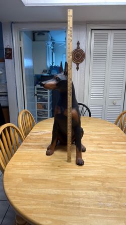 Large Doberman Pinscher Dog Figurine Statue