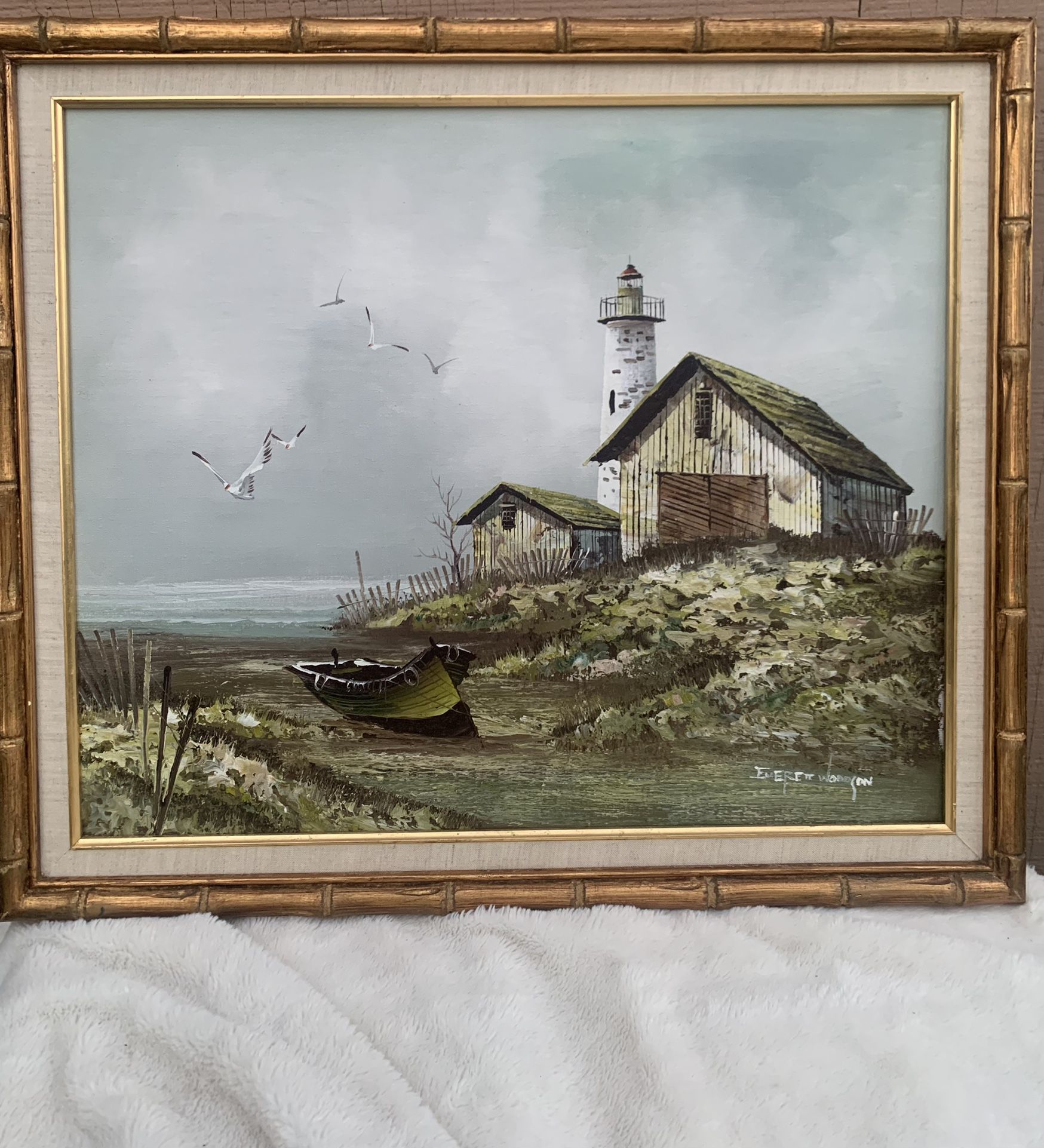 Everett Woodson Artist Signed  Original Oil Framed. 