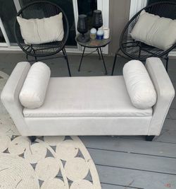Velvet Upholstered Storage Ottoman, End of Bed Bench