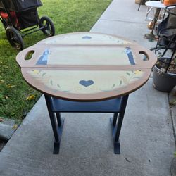 Dutch folk art drop leaf accent table home decor decoration