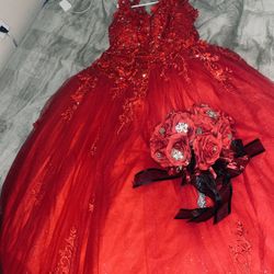 Vestido De Quinceañera Rojo 