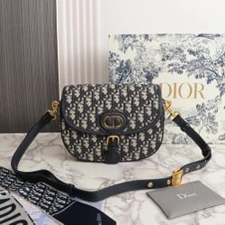 Dior Bobby Bag Medium – Oblique Canvas, Navy, Gold Hardware