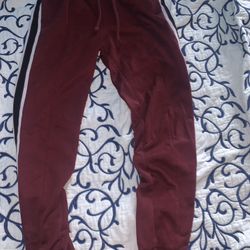 Maroon Side Stripe Joggers