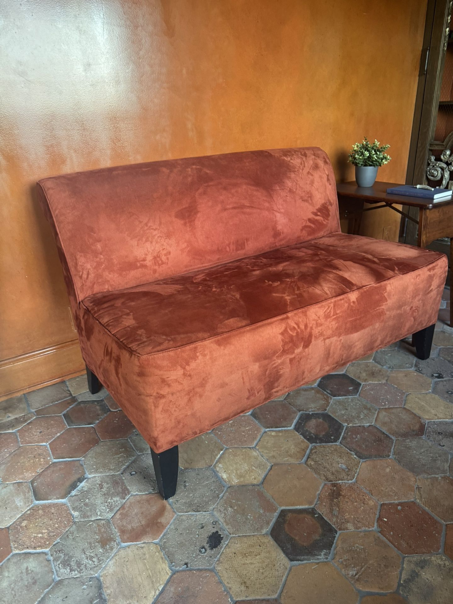 Pair Of red loveseats 200.00 For The PAIR
