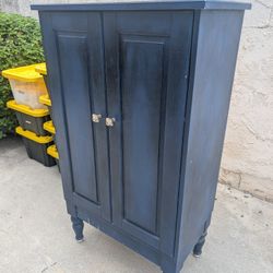 Blue Faux Finished Cabinet