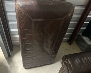 $600 Large brown real leather ottomam good shape what a deal- first come first serve $100 obo