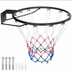 15 Inch Basketball Rim Goal Replacement With Mounting Hardware Black