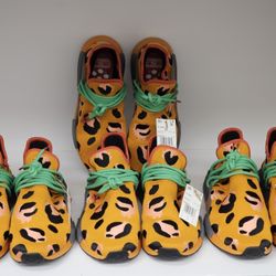 Adidas Pharrell X NMD HU Animal Print Orange Black Green GZ4439 Mens Sizes 11/12 New WITHOUT BOX