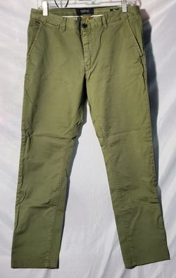 Scotch & Soda Pants Men's 30x32 Olive Green Mott Straight Leg Flat Front Chino