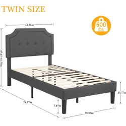 DARK GRAY TWIN WOOD BED FRAME👇crossroads 👇