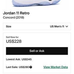 brand new never worn authentic 11s WITH box