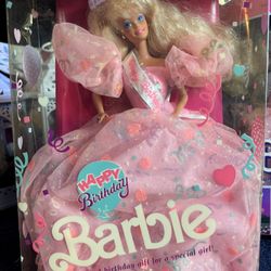 Vintage Happy Birthday Barbie – New in Box – Pink Dress