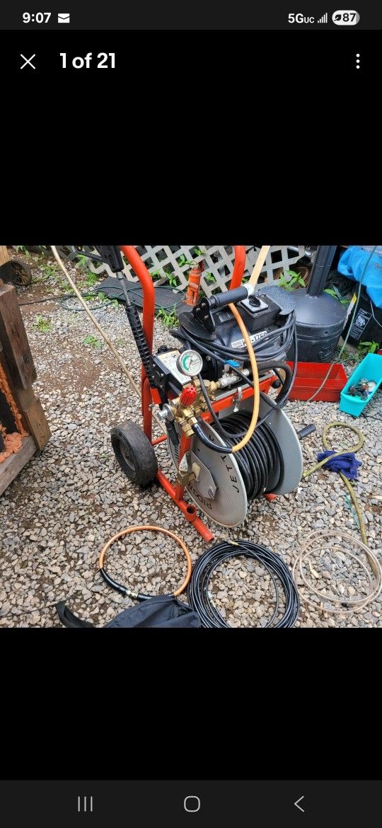 RIDGID KJ-1750-C Electric Water Jetter with Cart for 1-1/4 in. to 4 in. Hydro Jetter