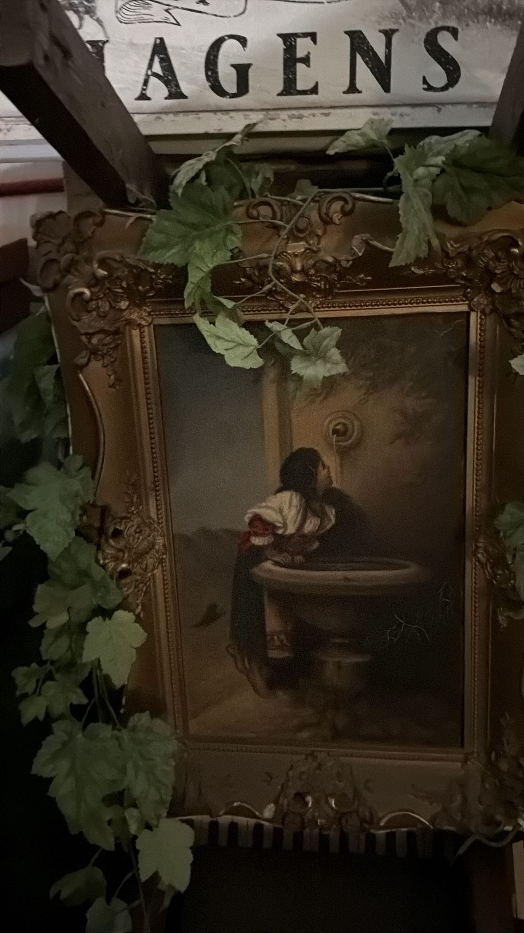 Woman drinking from a fountain