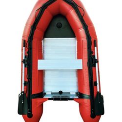 8.8 Ft Inflatable Boat Dinghy Boat with Aluminum Floor and Aluminum Transom, 15HP USCG Rated